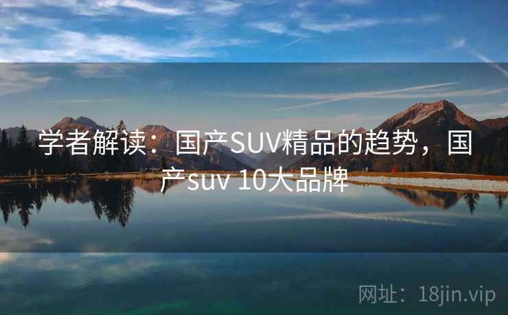学者解读：国产SUV精品的趋势，国产suv 10大品牌